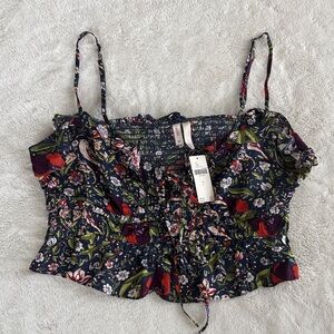 Anthropologie The LyreBird Silky Crop Cami NWT Size Large